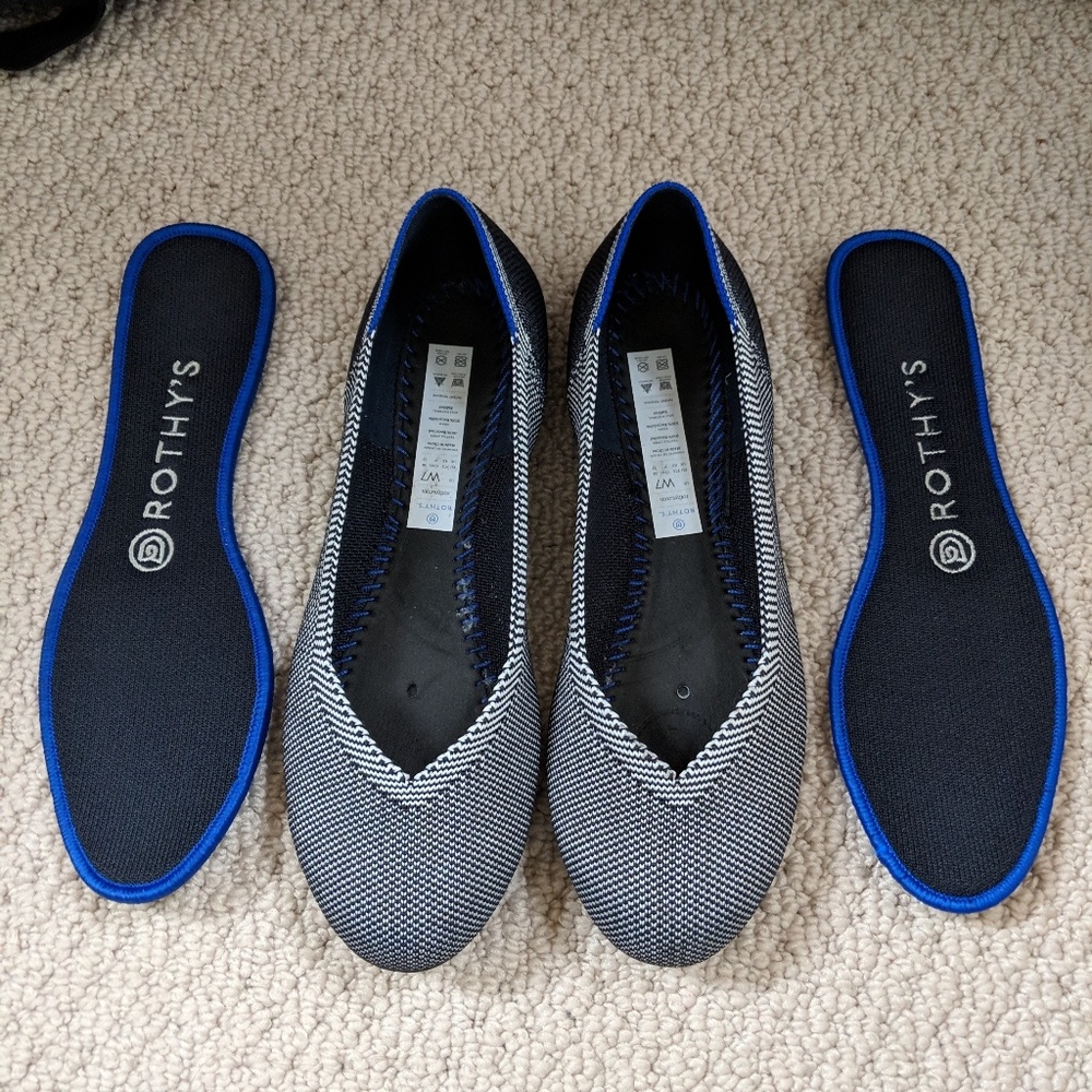 Rothy's the flat grey birdseye size 7